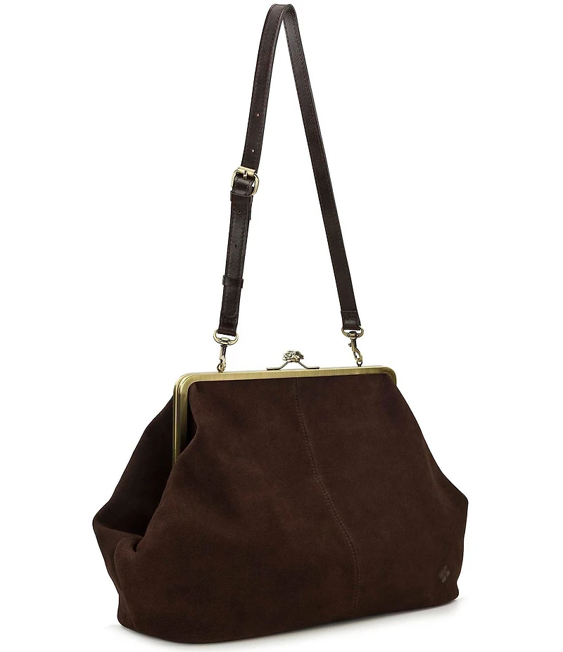 Patricia Nash Serafina Oversized Kisslock Suede Satchel Bag