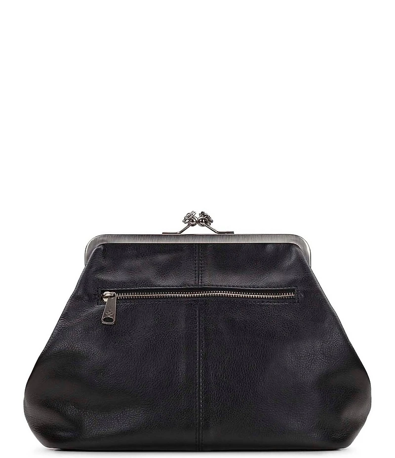 Patricia Nash Sofia Kiss Lock Frame Leather Large Clutch Satchel Bag