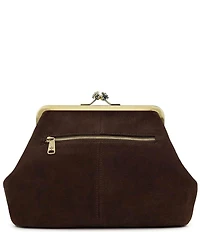 Patricia Nash Sofia Kiss Lock Frame Suede Clutch Satchel Bag