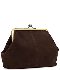 Patricia Nash Sofia Kiss Lock Frame Suede Clutch Satchel Bag