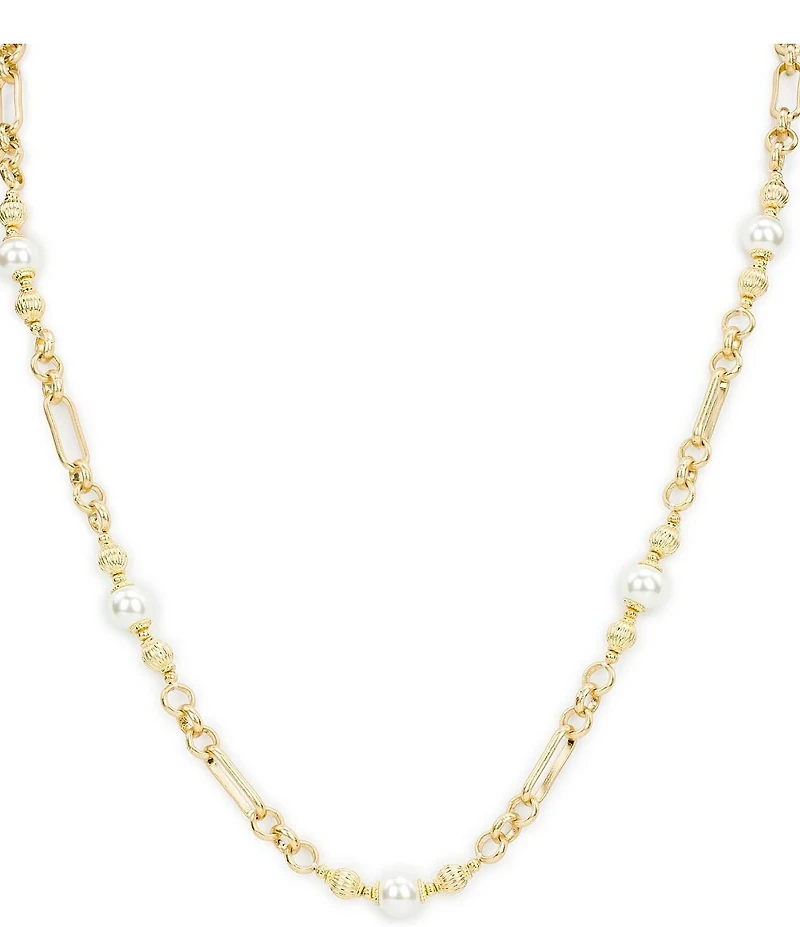 Patricia Nash Station Pearl Chain Long Strand Necklace