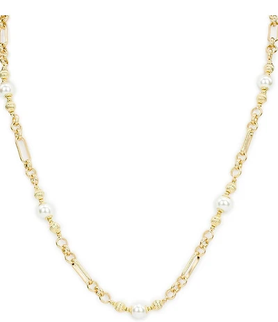 Patricia Nash Station Pearl Chain Long Strand Necklace