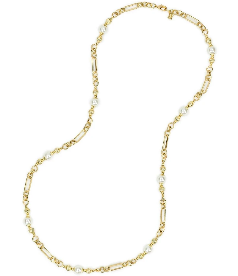 Patricia Nash Station Pearl Chain Long Strand Necklace