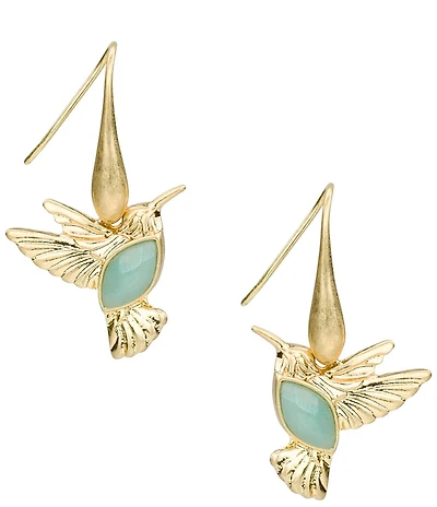 Patricia Nash Stone Hummingbird Drop Earrings