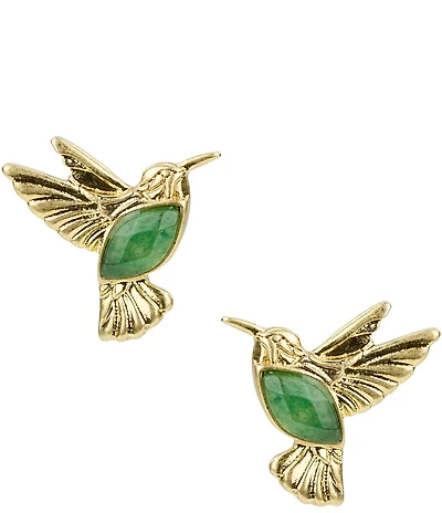 Patricia Nash Stone Hummingbird Stud Earrings