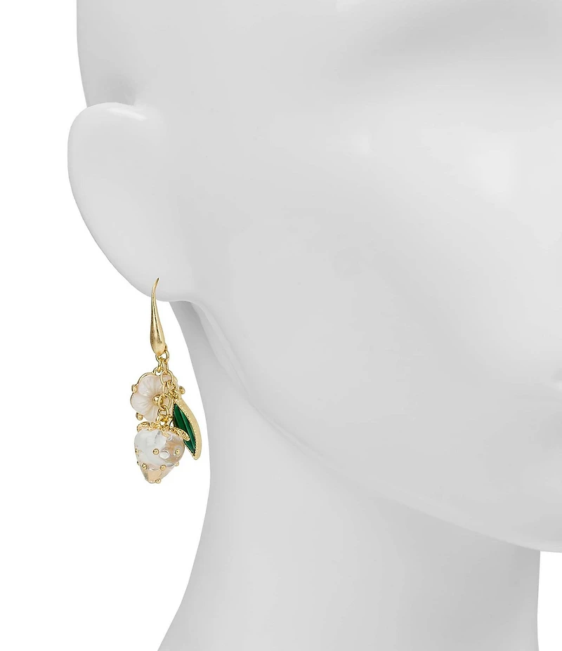 Patricia Nash Strawberry Floral Charm Drop Earrings