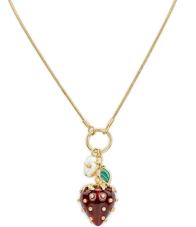 Patricia Nash Strawberry Long Pendant Necklace