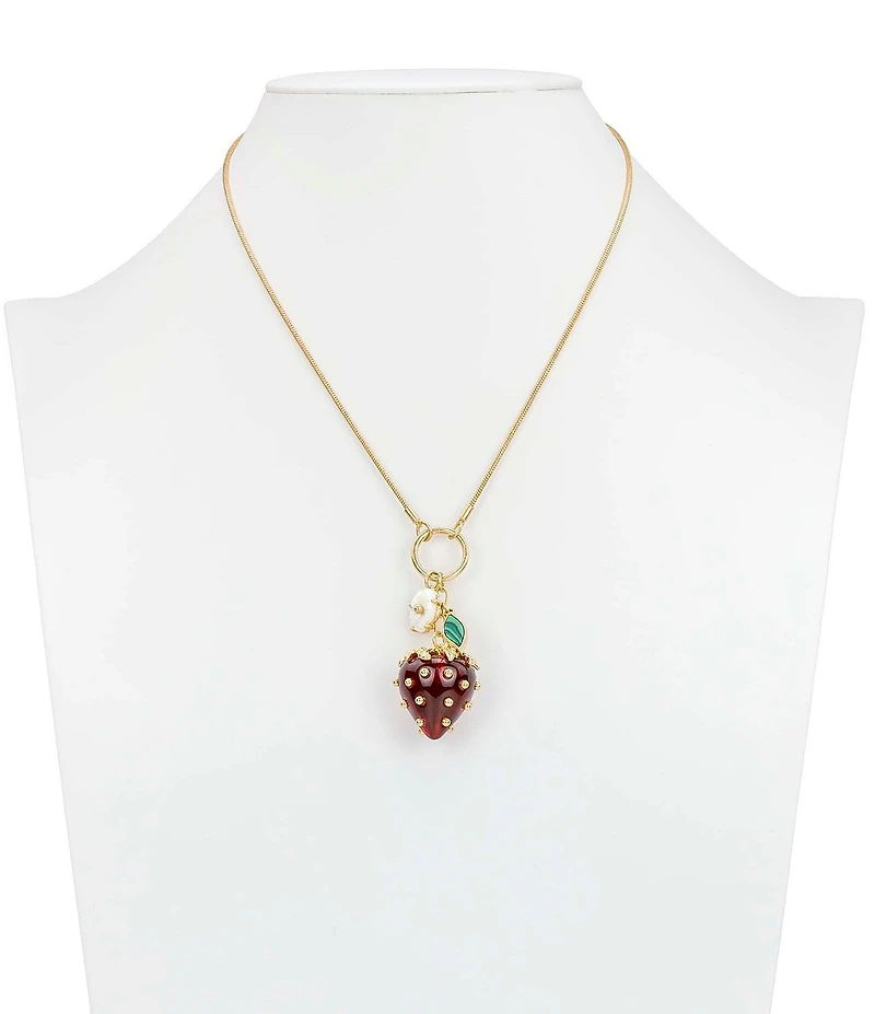 Patricia Nash Strawberry Long Pendant Necklace