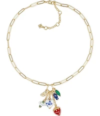 Patricia Nash Strawberry Multi Charm Resort Long Pendant Necklace