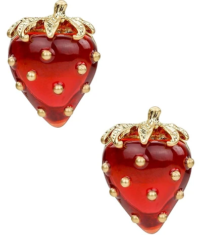 Patricia Nash Strawberry Resin Stud Earrings