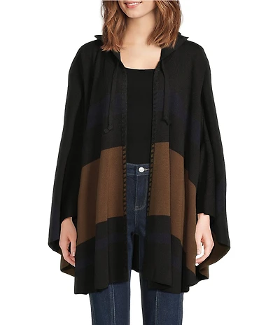 Patricia Nash Striped Hooded Cape