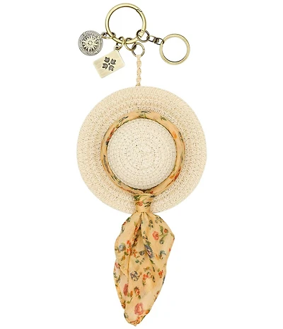 Patricia Nash Sun Hat Straw Hang Off Keychain