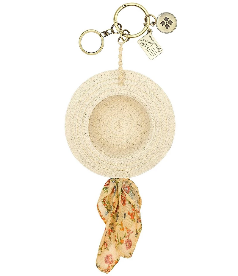 Patricia Nash Sun Hat Straw Hang Off Keychain