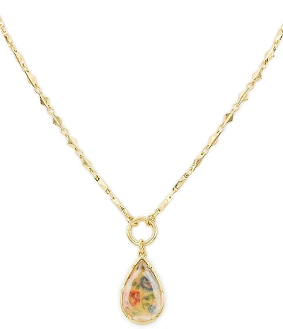 Patricia Nash Floral Teardrop Short Pendant Necklace