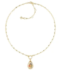 Patricia Nash Floral Teardrop Short Pendant Necklace