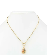 Patricia Nash Floral Teardrop Short Pendant Necklace