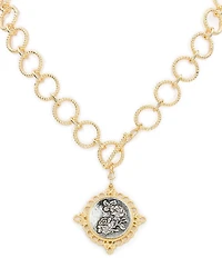 Patricia Nash Toggle Rose Short Chain Pendant Necklace