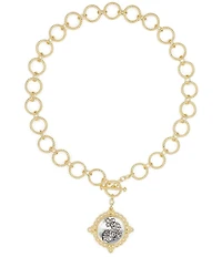 Patricia Nash Toggle Rose Short Chain Pendant Necklace