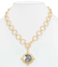 Patricia Nash Toggle Rose Short Chain Pendant Necklace