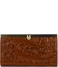 Patricia Nash Tooled Black Floral-Embossed Leather Cauchy Wallet