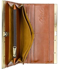 Patricia Nash Tooled Black Floral-Embossed Leather Cauchy Wallet