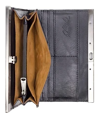 Patricia Nash Tooled Black Floral-Embossed Leather Cauchy Wallet