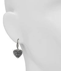 Patricia Nash Tooled Heart Drop Earrings
