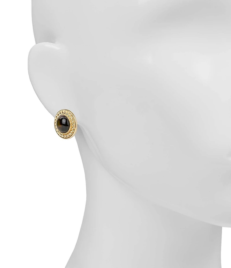 Patricia Nash Tortoise Button Clip Stud Earrings