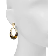 Patricia Nash Tortoise Doorknocker Drop Earrings