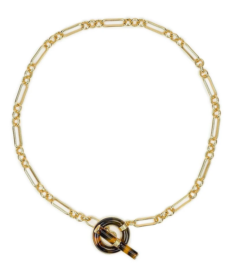 Patricia Nash Tortoise Paperclip Short Pendant Necklace