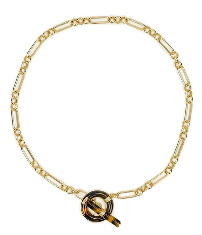 Patricia Nash Tortoise Paperclip Short Pendant Necklace