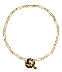 Patricia Nash Tortoise Paperclip Short Pendant Necklace