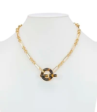 Patricia Nash Tortoise Paperclip Short Pendant Necklace