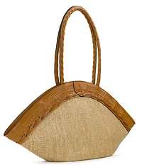 Patricia Nash Trope Dome Raffia Scarf Satchel Bag