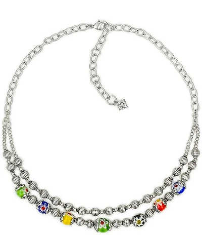 Patricia Nash Two Row Bead Short Multi Strand Necklace