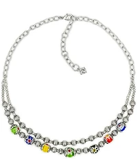 Patricia Nash Two Row Bead Short Multi Strand Necklace