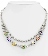 Patricia Nash Two Row Bead Short Multi Strand Necklace