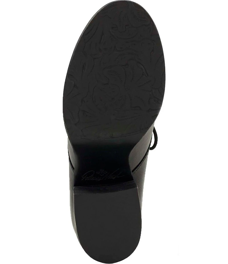 Patricia Nash Veneto Leather Block Heel Lace Up Shooties