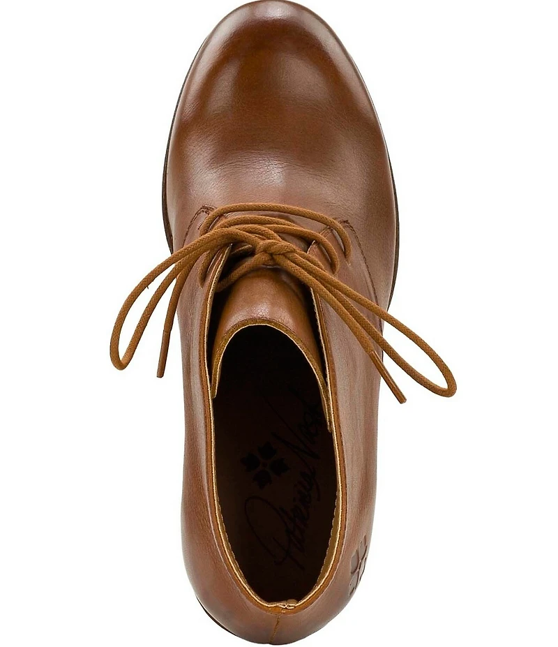 Patricia Nash Veneto Leather Block Heel Lace Up Shooties