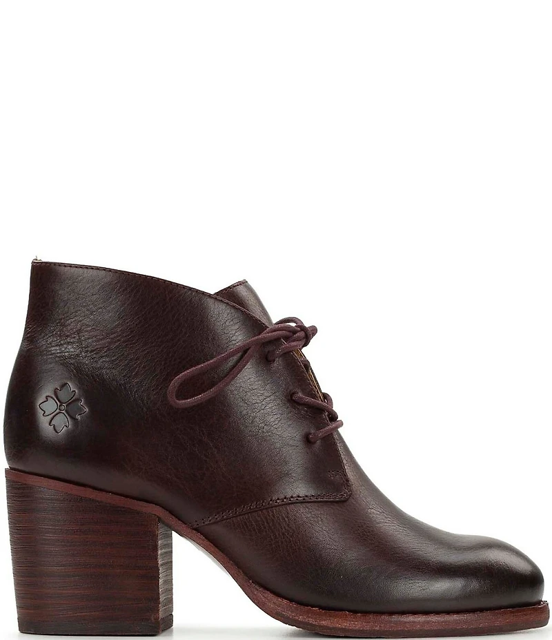 Patricia Nash Veneto Leather Block Heel Lace Up Shooties
