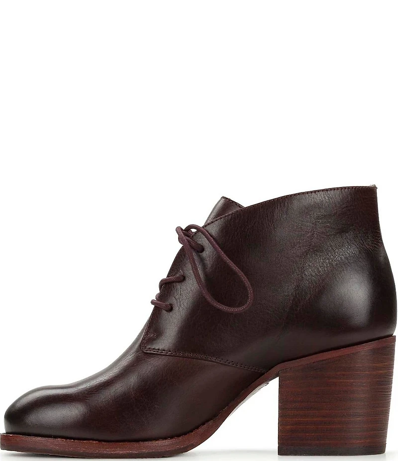 Patricia Nash Veneto Leather Block Heel Lace Up Shooties