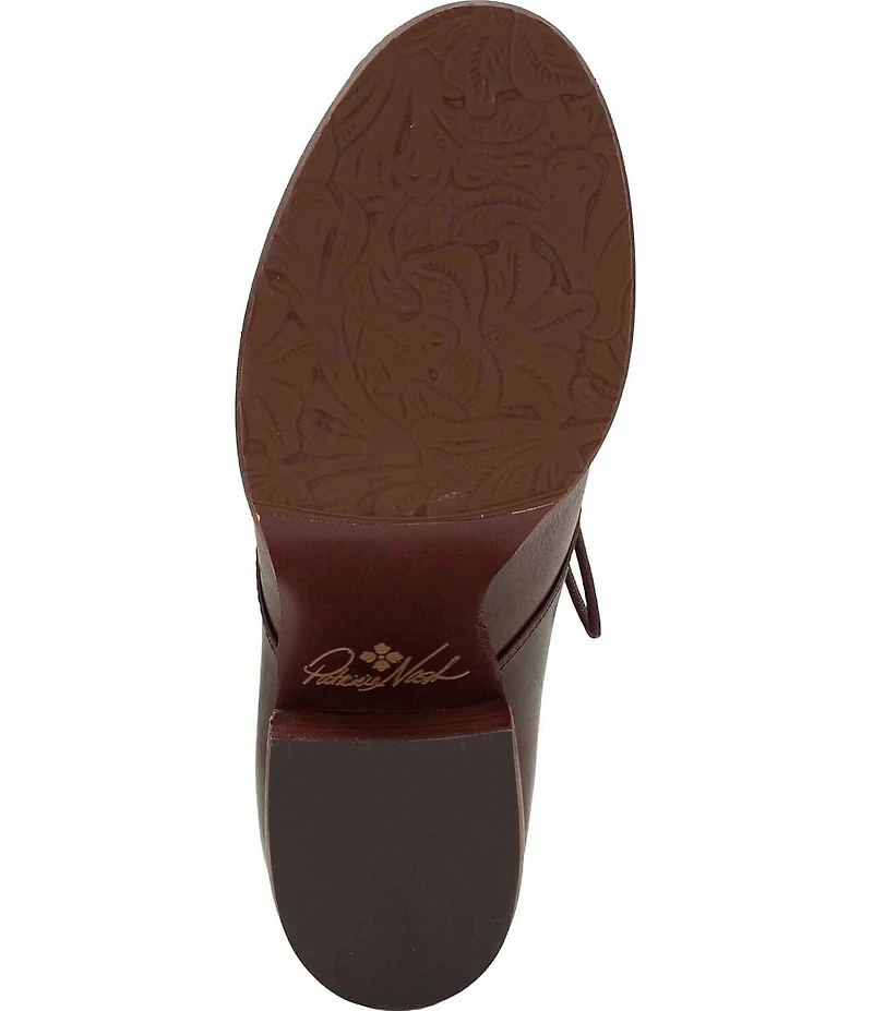 Patricia Nash Veneto Leather Block Heel Lace Up Shooties