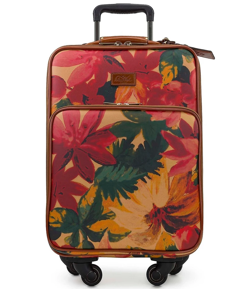 Patricia Nash Vettore Spring Multi Patina Coated Linen Canvas 19#double; Spinner Suitcase