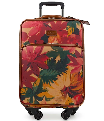 Patricia Nash Vettore Spring Multi Patina Coated Linen Canvas 19#double; Spinner Suitcase