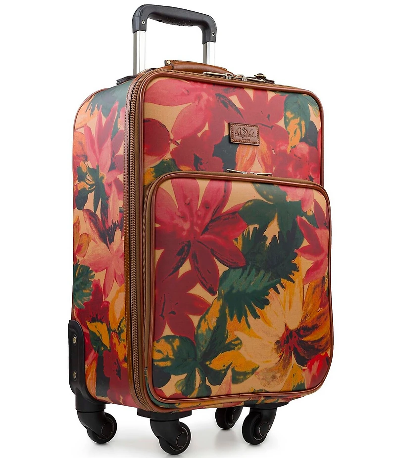 Patricia Nash Vettore Spring Multi Patina Coated Linen Canvas 19#double; Spinner Suitcase