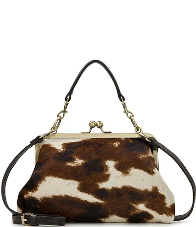 Patricia Nash Vione Cow Print Frame Satchel Bag