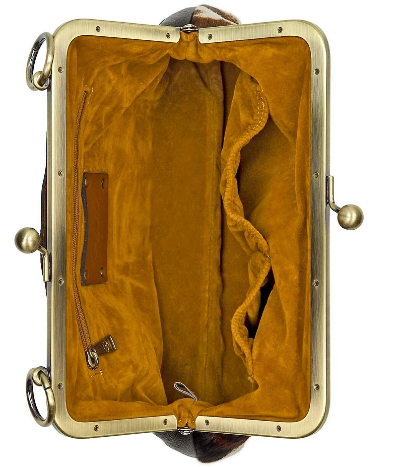 Patricia Nash Vione Cow Print Frame Satchel Bag
