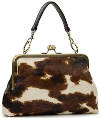 Patricia Nash Vione Cow Print Frame Satchel Bag