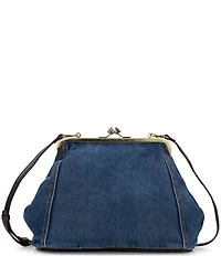 Patricia Nash Vivienne Kisslock Denim Frame Crossbody Bag