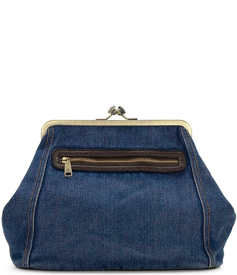 Patricia Nash Vivienne Kisslock Denim Frame Crossbody Bag